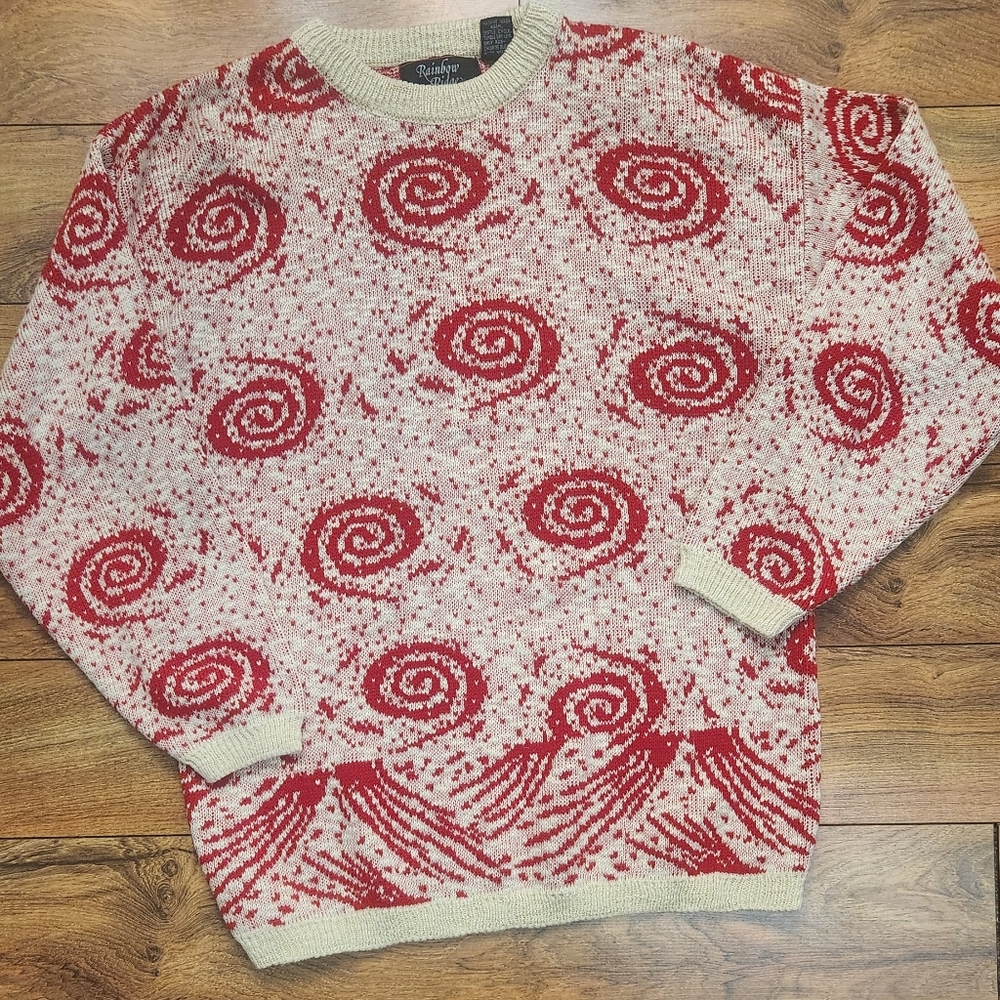 Rare 80's Rainbow Ridge Vintage Abstract Pattern Sweater ,size m